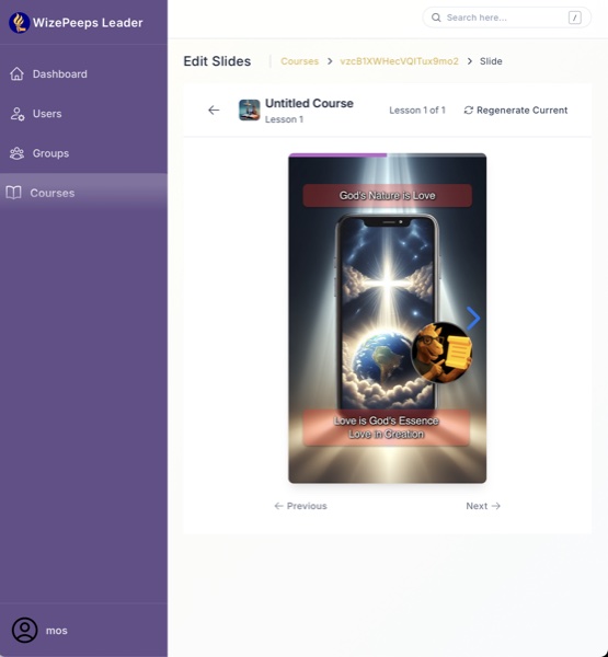 Course creation for leaders